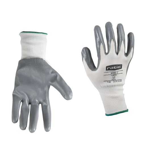 PAR GUANTE POLIESTER NITRILO T 10 WORK  2 RATIO