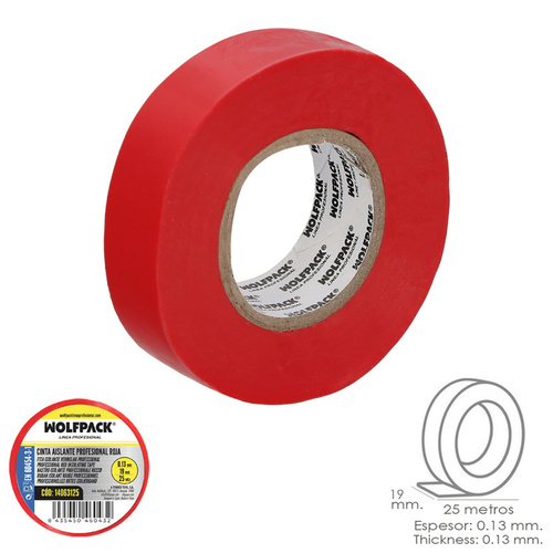 CINTA AISLANTE  PROFESIONAL  25X19MM ROJA  AFT