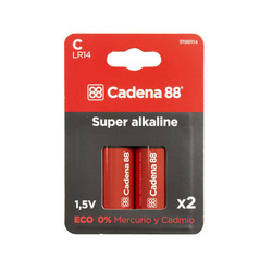 PILA ALCALINA C LR14 BL 2 CADENA 88