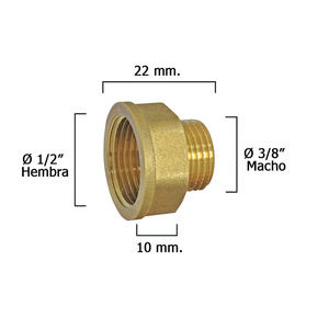 REDUCCION HEXAGONAL LATON 3/4M-1/2H