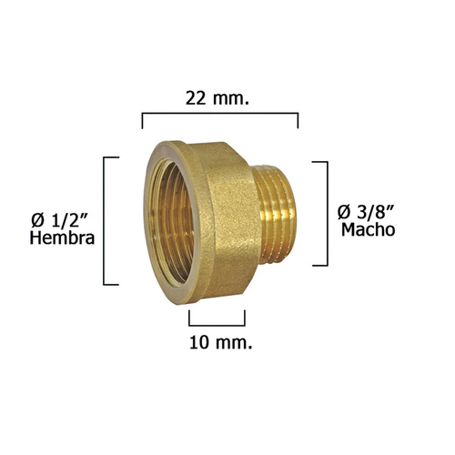 REDUCCION HEXAGONAL LATON 1M-1/2H